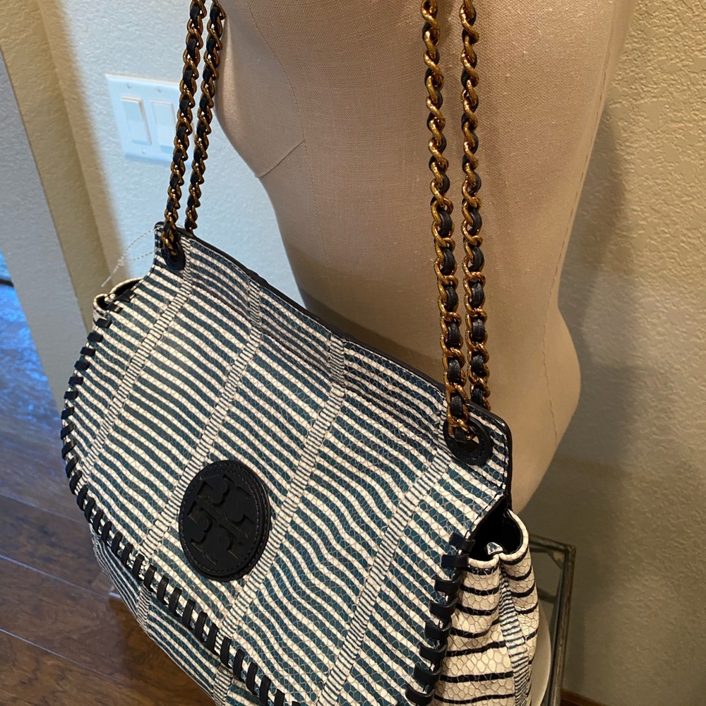 Tory Burch Marion Embossed Python Leather Bag - image 4